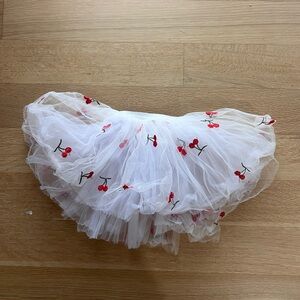 Disney White Tulle Skirt with Red Embroidery